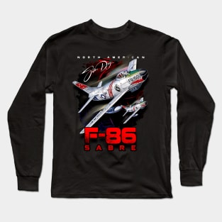 F-86 Sabre Vintage Fighter Plane Long Sleeve T-Shirt